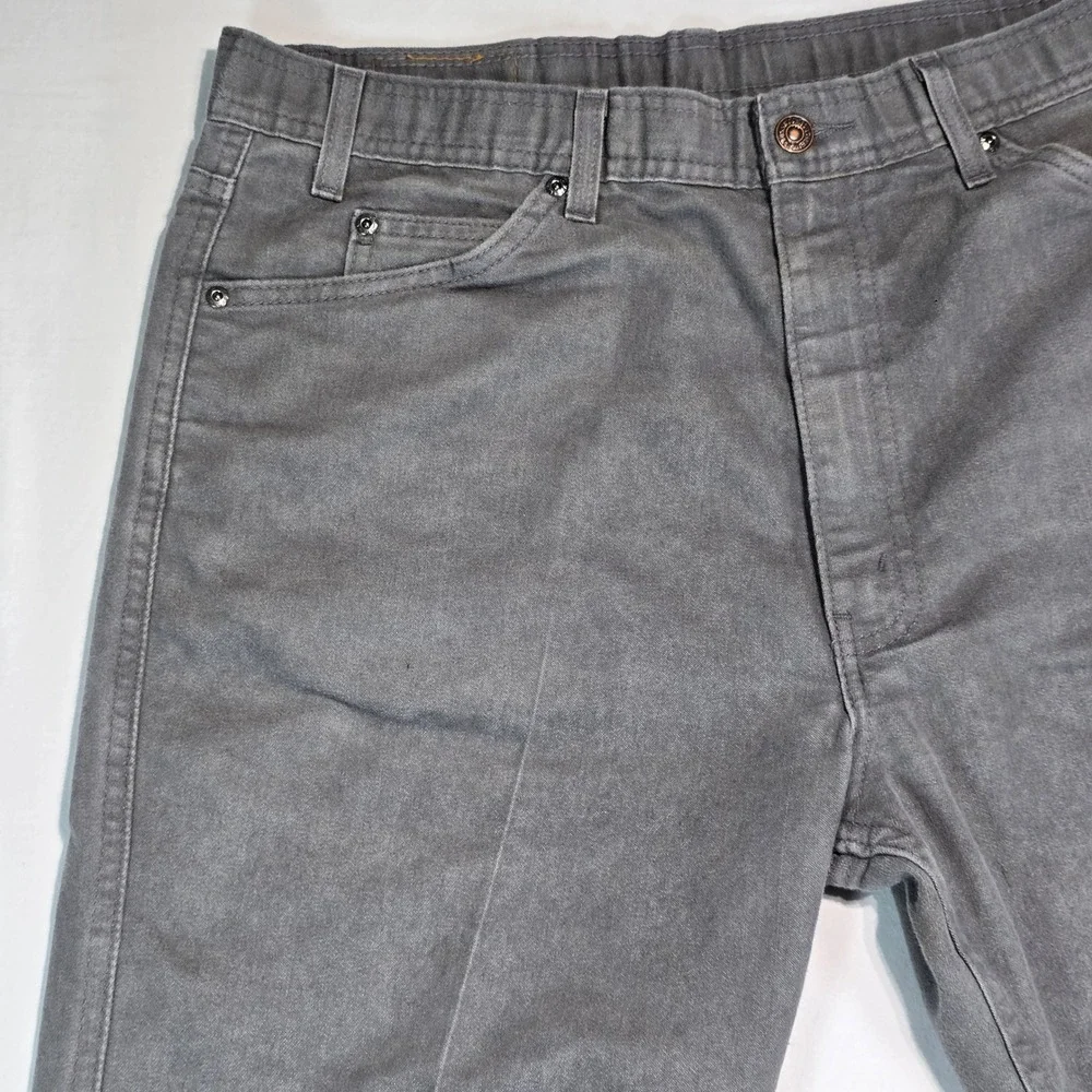 Vintage‎ Levis Action Slacks Mens 38x29 Gray Twill Orange Tab Trousers 0501-0873